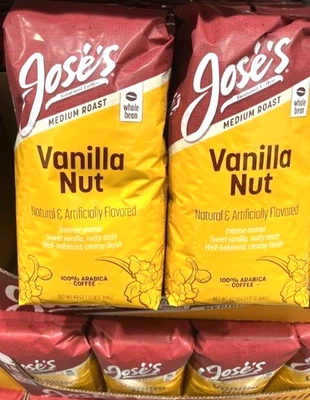 2 Packs Jose’s Vanilla Nut Whole Bean Coffee 3 LB Each Pack - Image 1 of 2