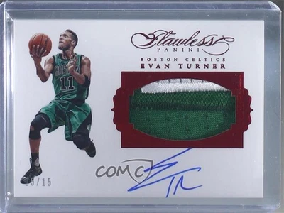 2015-16 Panini Flawless Patch Auto Ruby /15 Evan Turner #PA-ET Patch Auto - Image 1 of 2