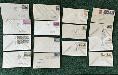 First Day of Issue Lot of 15 Commemorative Stamped Envelopes Vintage 1948-1960 - Image 1 of 4