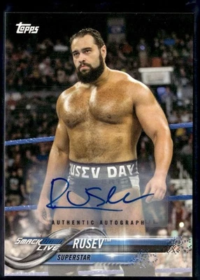 2018 TOPPS THEN NOW & FOREVER WWE AUTOGRAPH #168 RUSEV (19/99) - Image 1 of 2