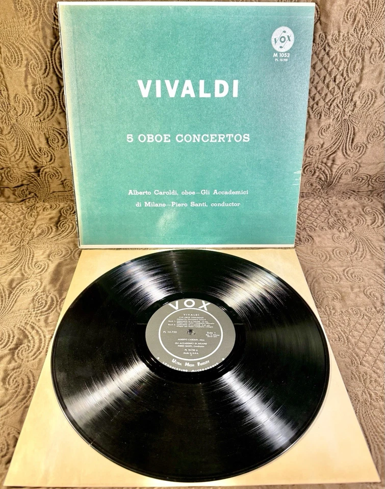 Vivaldi 5 Oboe Concertos - Alberto Caroldi - Piero Santi LP Vinyl Record 1958 Foto 1 de 4