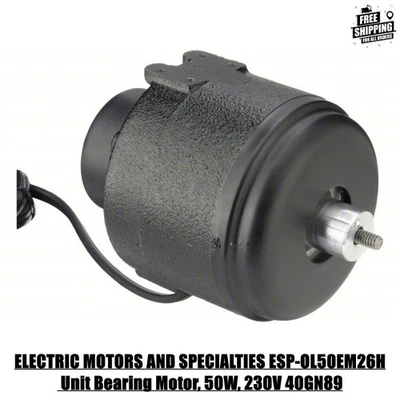 FOLLOW DESCRIPTION ELECTRIC MOTORS AND SPECIALTIES ESP-OL50EM26H Unit Bearing Motor, 50W, 230V 40GN
