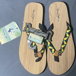 Panama Jack Men's Pineapple Flip Flops, NWT - Large 10-11 - Picture 1 of 4
