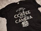 Fotografia aparat fotograficzny i kawa śmieszny t-shirt