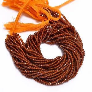 Natural Mandarin Garnet Gemstone Round Israel Cut Beads 2X2 mm Strand 13" AB-83 - Picture 1 of 2