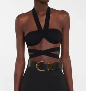 Khaite "The Rooke" Neckholder Riemchen Bralette schwarz Größe Large $ 1080+ Neu mit Etikett - Bild 1 von 21