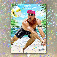 Karch Kiraly Holographic Beach Set Sketch Card Limited 1/5 Dr. Dunk Signed
