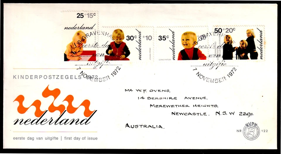 Netherlands 1972 Child Care Complete Set - Semi Postal FDC - Used - Image 1 of 1