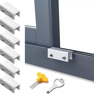 6 Sets Security Window Locks with Keys for Vertical Horizontal Sliding Windows - Picture 1 of 3