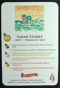 1 x Card History Heroes Sport # Sarah Storey Swimming Cycling Track Paralympic