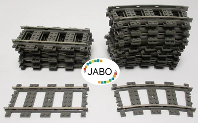 26 rails de chemin de fer Lego 9V 16x 4520 courbes 10x 4515 droits 4558 4564 - Photo 1/4