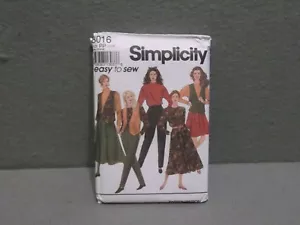 SIZE 12-18 UNCUT SIMPLICITY 8016 PATTERN 1990s SKIRT PANTS TOP VEST - Picture 1 of 4