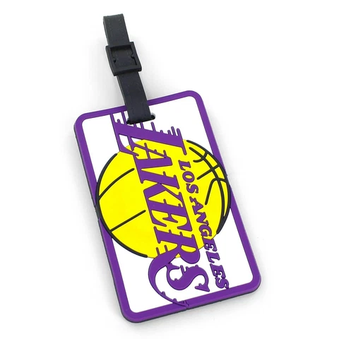 Los Angeles Lakers Rubber Bag Tag, NBA Licensed Luggage Tag Cover
