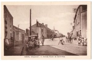CPA 53 - MERAL (Mayenne) - Arrivée Route de Saint-Poix (petite animation) - Picture 1 of 2