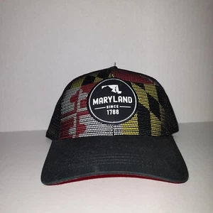 Maryland Flag Mesh Snapback Hat - Picture 1 of 10