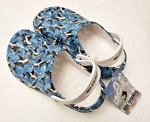Reel Legends Toddler Boys Shark Print Lakeshore Clogs Beach Pool Fish Ocean - Picture 1 of 7