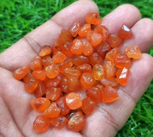 100% Natural AA+ 54 Pcs Lot Carnelian Raw 9 mm Loose Gemstone For Jewelry Making - Picture 1 of 6