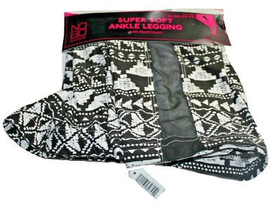 超柔软踝腿几何 XL 15 17 黑色白色网眼插入底部 Jr — 第 1/3 张图片