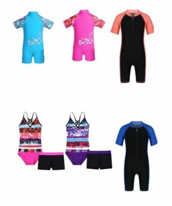 Girls Floral Swimsuits Kids UPF 50+ Rash Guard Bathing Suits Beachwear Outfits - Picture 1 of 26