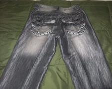 Mens Pepe Jeans 33x32 London Gray Shimmer Color Shift Jeans Custom Flap Pockets