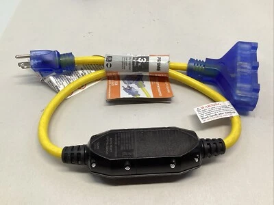 Prime GF320803 Sjtw Triple Tap Adapter with Gfci Plug 125 V 3 1875 W - Image 1 of 4