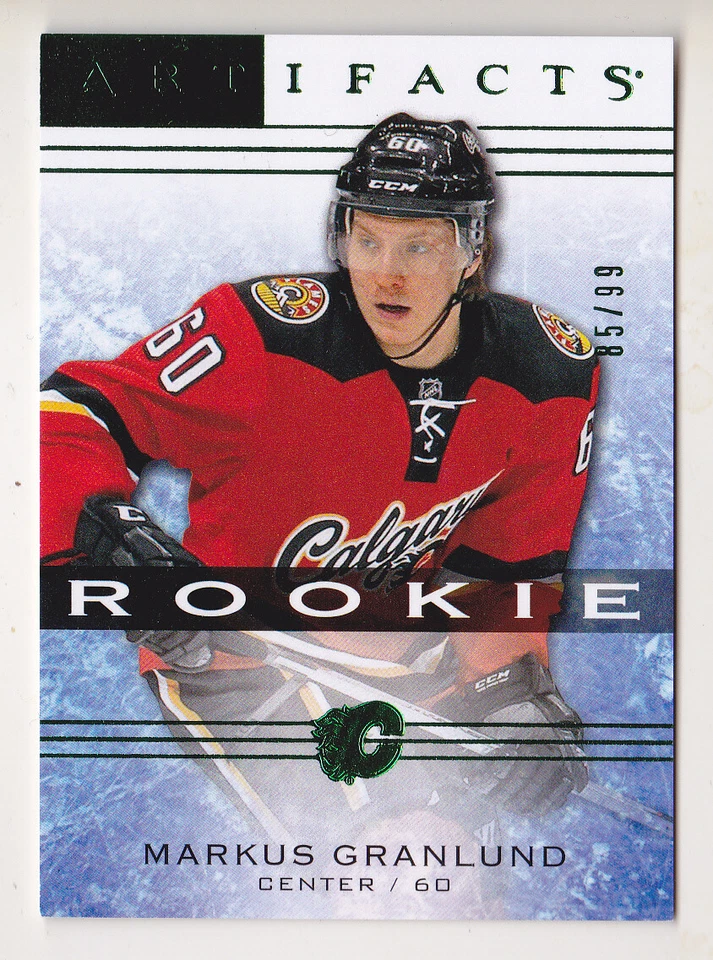 14-15 Artifacts Markus Granlund /99 Rookie EMERALD RC Flames 2014 - Image 1 of 1