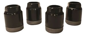 Set of 4 Black and Silver Tire Pressure Sensor Valve Stem TPMS Mounting Nuts