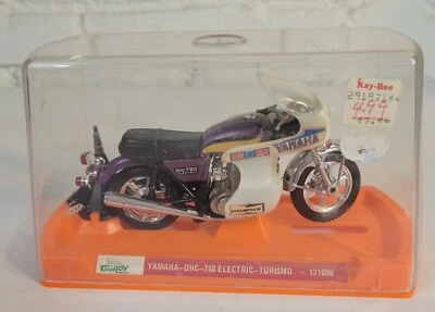 Vintage Guiloy Die Cast Motorcycle Yamaha Ohc 750 Electric Turismo Open Box - Image 1 of 4