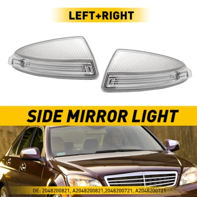 For 2008-2012 Mercedes Benz C300 C63 AMG Sedan LED Mirror Turn Signal Lights EXD - Image 1 of 4
