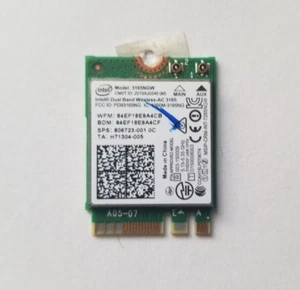 Intel Dual Band WLAN 802.11AC Wireless/Bluetooth Card 3165NGW - Picture 1 of 2