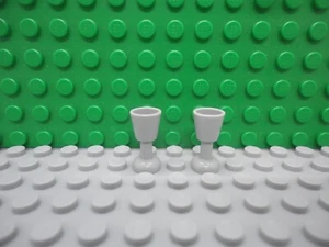 Lego mini figure 2 Light Bluish Gray Goblets drinking glass NEW - Picture 1 of 1