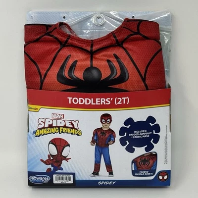 Jazwares Marvel Spiderman Halloween Dress Up Costume Toddler 2T Disney Jr NEW - Image 1 of 4