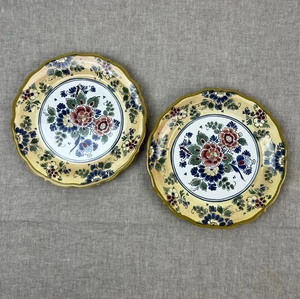 Set of 2 Pottery Barn Plates Charleston Floral 8.5" Salad Dessert French Country - Picture 1 of 3
