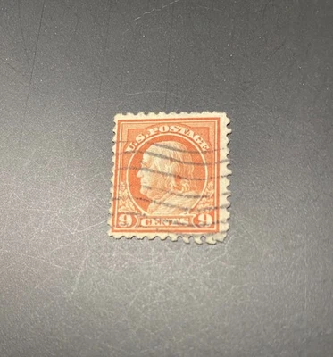 U.S. Scott #432 Benjamin Franklin 1914 9¢ Used Single Stamp NG HR - Image 1 of 2