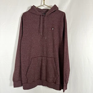 Volcom True to This Pullover Hoodie Fleece Heathered Wine Burgundy Men's XL - Picture 1 of 13