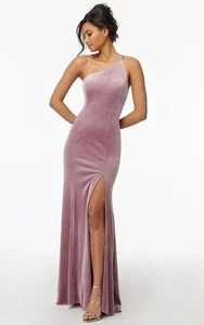 NWT Desert Rose Formal Gown Velvet One Shoulder With Slit 12 Prom Bridesmaid - Picture 1 of 10