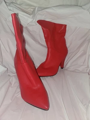 Botas de salón Indigo Rd rojas charol media pantorrilla para mujer talla 8 1/2 M Foto 1 de 4