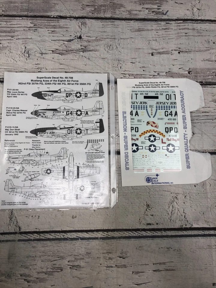 Superescala 1/48 48-708 Mustang Ases del 8º AF (334, 356, 357,4,361) Foto 1 de 4