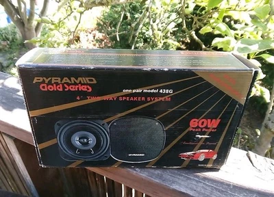Pyramid Gold Series Speakers  60w 4” Model 438G Vintage Rare NOS - Image 1 of 4