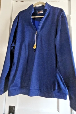 NWT GRANDSLAM men blue Sz XXL anti-pill soft warm UPF50 pullover 1/4 zip - Image 1 of 4