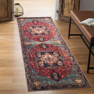 2x12 Teppich - Maschinenwaschbarer Läufer Teppich mit rutschfester Rückseite, Ideal für Flur... - Bild 1 von 9