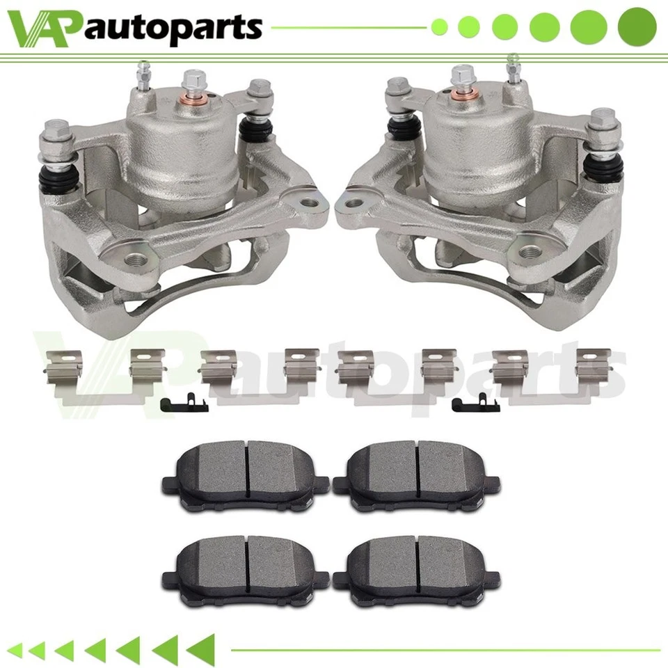 Front Brake Calipers And Ceramic Pads For 2003-2008 Pontiac Vibe Toyota Corolla - Image 1 of 4