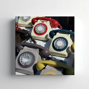 Retro Vintage Telephone Canvas Print Wall Art, Stylish Home Decor Wall Hanging - Picture 1 of 12