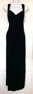 Gunne Sax Dress Whimsigoth Witchy Vamp Gown Black Velvet 9-10 Corset Back Y2K - Picture 1 of 9