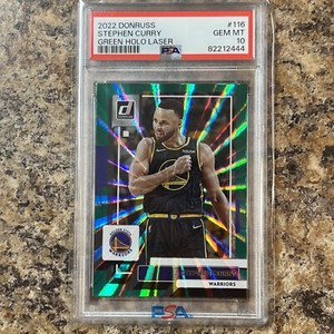 2022 Donruss Stephen Curry Green Holo Laser #116 PSA 10 Gem Mint