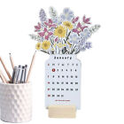 2024 Flowers Desk Calendar Writable Vase Shape Calendars Compact Handsome