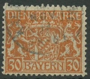 Marcas de servicio de Baviera 1916/17 escudo estatal bávaro D 22 veces sellado - Imagen 1 de 1