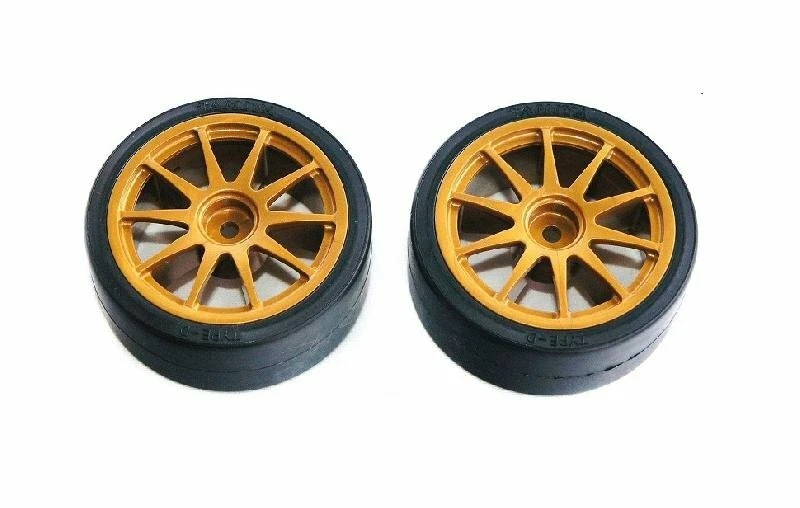 Tamiya 51219 1/10 RC Car Drift Tires Type-D w/10 Spokes Wheels (2pcs)Spare Parts - Image 1 of 1