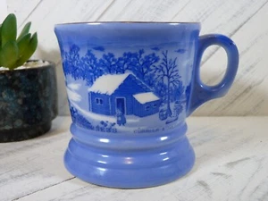 Vintage Currier & Ives "A Home in the Wilderness" Coffee Mug Blue - Japan - L4 - Picture 1 of 8