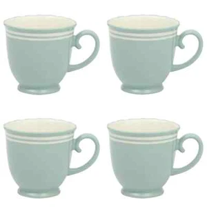 Pioneer Woman Ainsley Ceramic Cups Stoneware Mugs 4 pc Set Sage Blue New - Picture 1 of 6